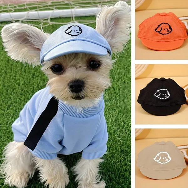 Adjustable Cartoon Embroidered Pet Sun Hat