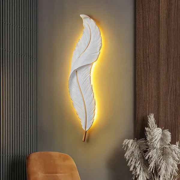 ANGELA| Decorative Feather Shaped Wall Lamp