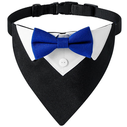 Formal Dog Tuxedo Bandana with Bow Tie