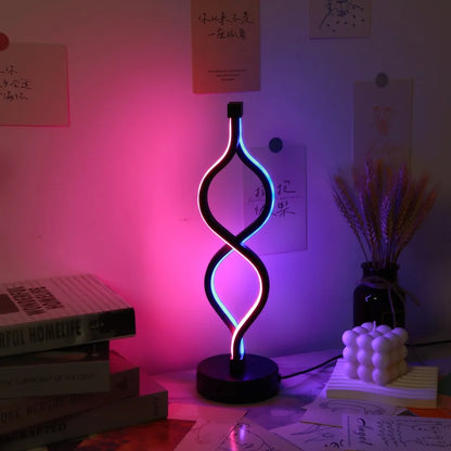 KARTER| Creative Twist Shape Purple LED Desk Lamp