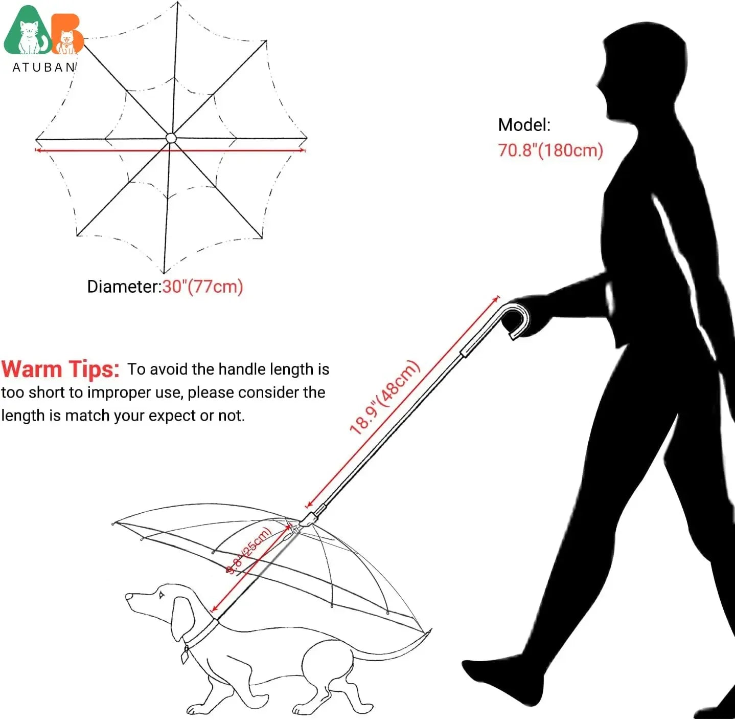 Dog Umbrella with Built-In Leash