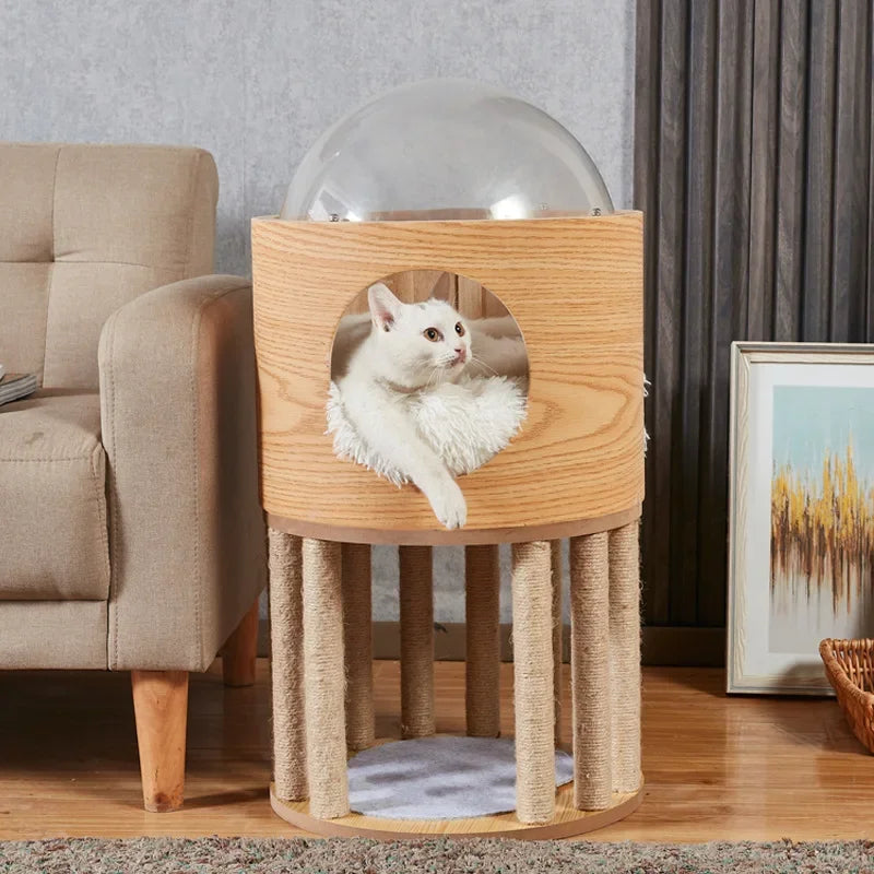 Transparent Space Capsule Cat Nest
