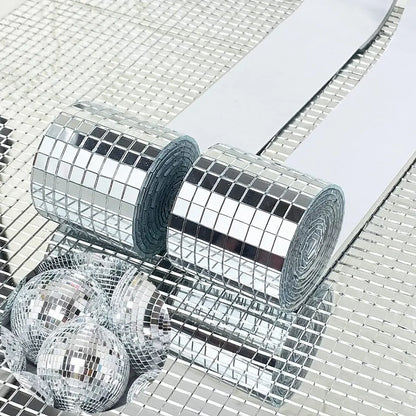 MEIDE| Self-Adhesive Real Glass Mini Square Mirror Mosaic Tiles Sticker