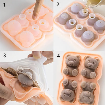 BOFYI| Cute Teddy Bear Ice Cube Mold