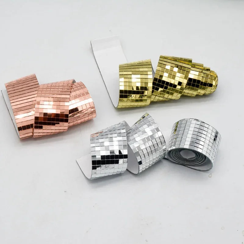 MEIDE| Self-Adhesive Real Glass Mini Square Mirror Mosaic Tiles Sticker