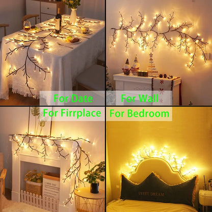 PUUKI| 96LEDS Bendable Willow Vine Lights