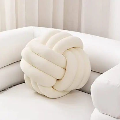 OILIVE|| Round Knotted Ball Throw Pillow