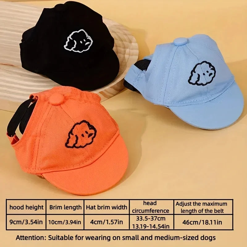 Adjustable Cartoon Embroidered Pet Sun Hat