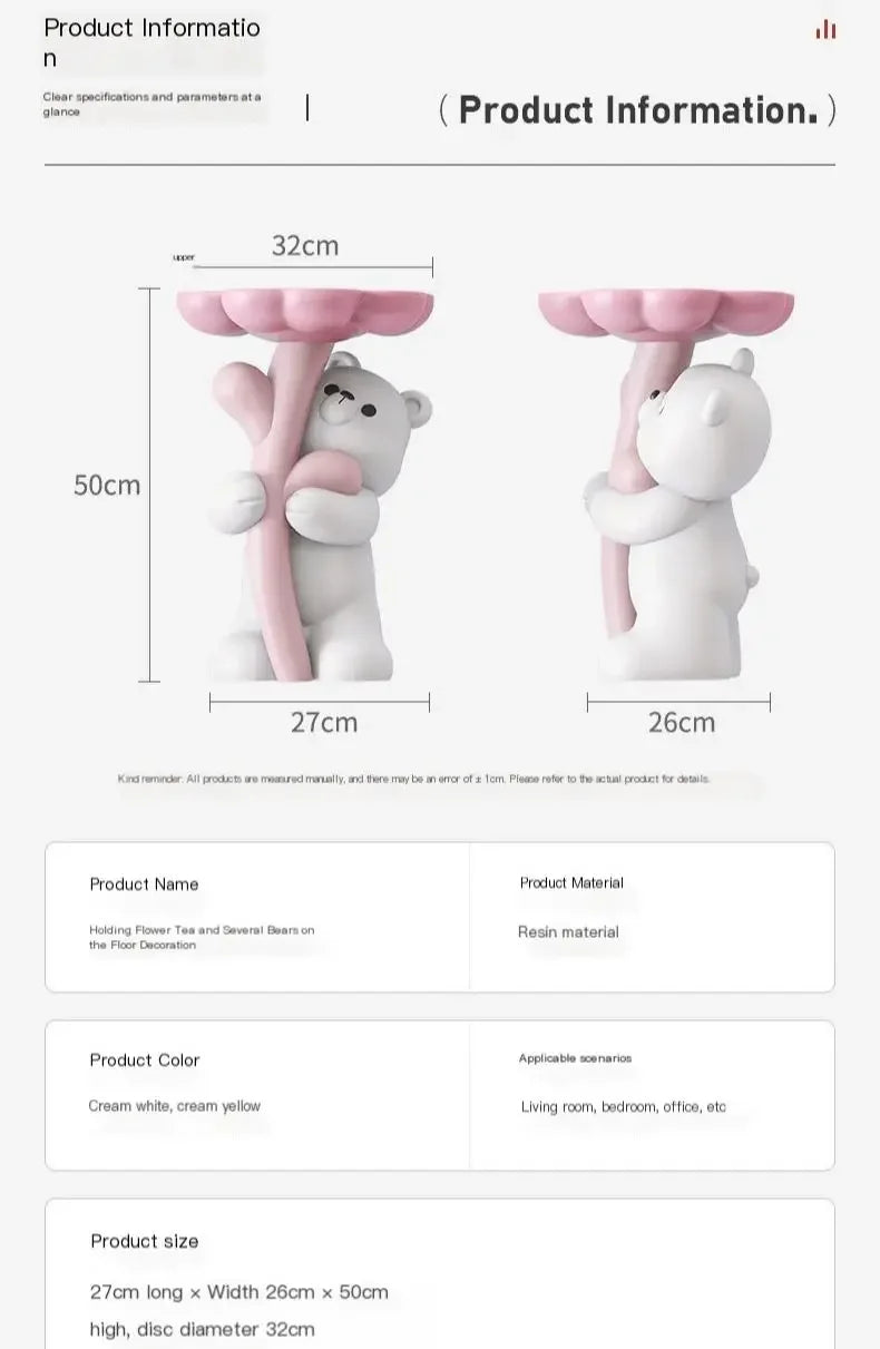 HEIIDI| Cartoon Bear Shaped Side Table