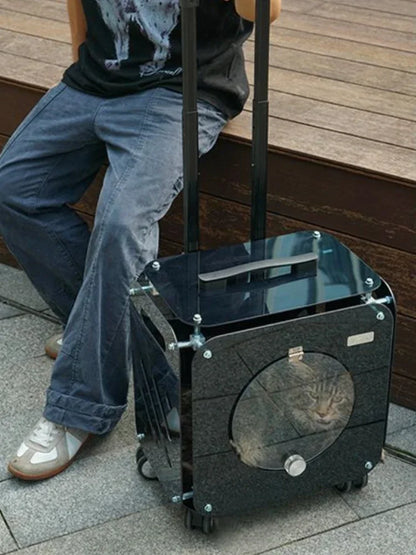 Transparent Pet Travel Trolley