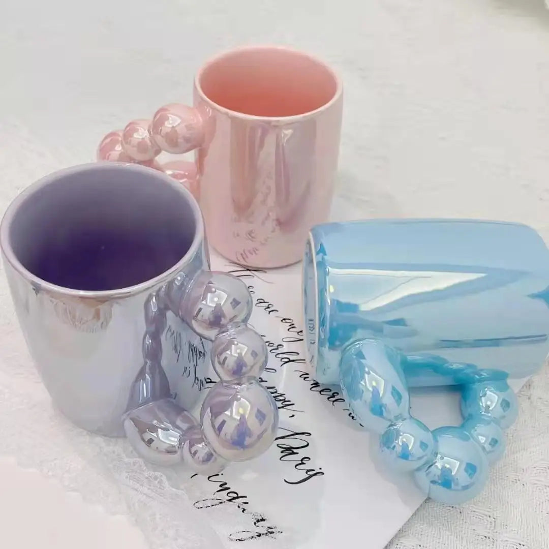 KAPUCINO| Colorful Beaded Pearl Ceramic Mug