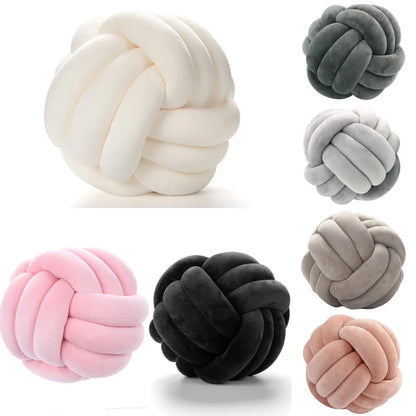 OILIVE|| Round Knotted Ball Throw Pillow