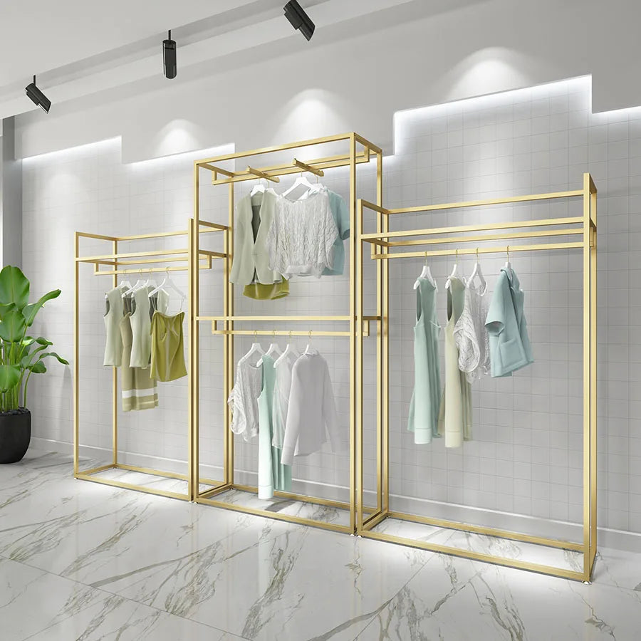 BAMBOO| Golden Clothes Rack & Wardrobe