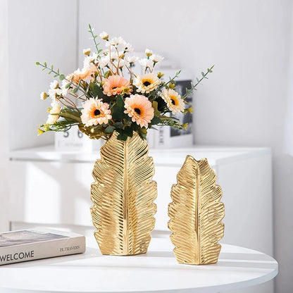 SPROYEN| 2Pcs Leaf Shaped Ceramic vase