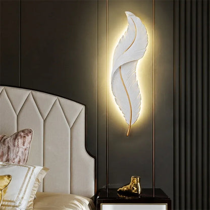 ANGELA| Decorative Feather Shaped Wall Lamp