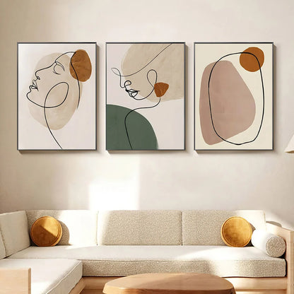 MYMS| Abstract Geometric Face Line Canvas Painting