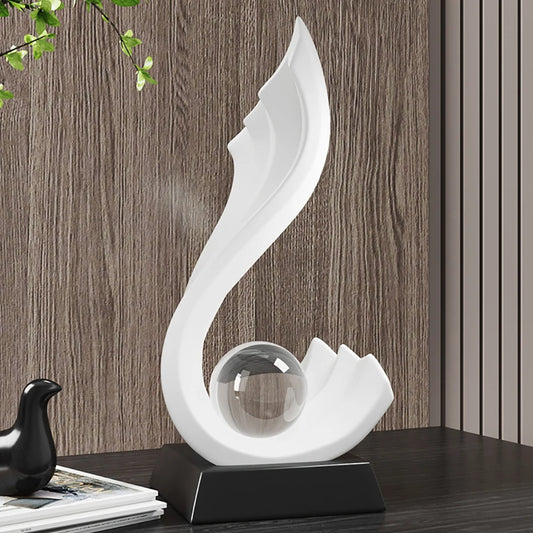 KARTER| Decorative Wave Statue with Crystal Ball