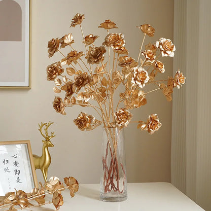 LYSSR| Golden Palm, Ginkgo & Eucalyptus Artificial Flower