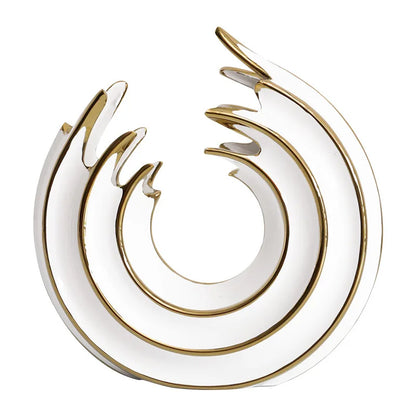 SPROYEN| White and Gold Wave-shaped Vase