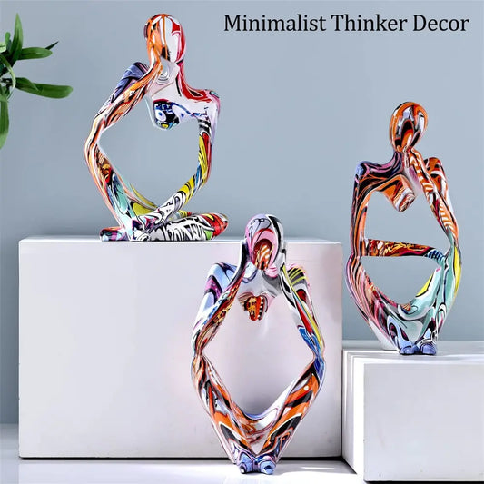 LANDL| Colorful Abstract The Thinker Sculpture
