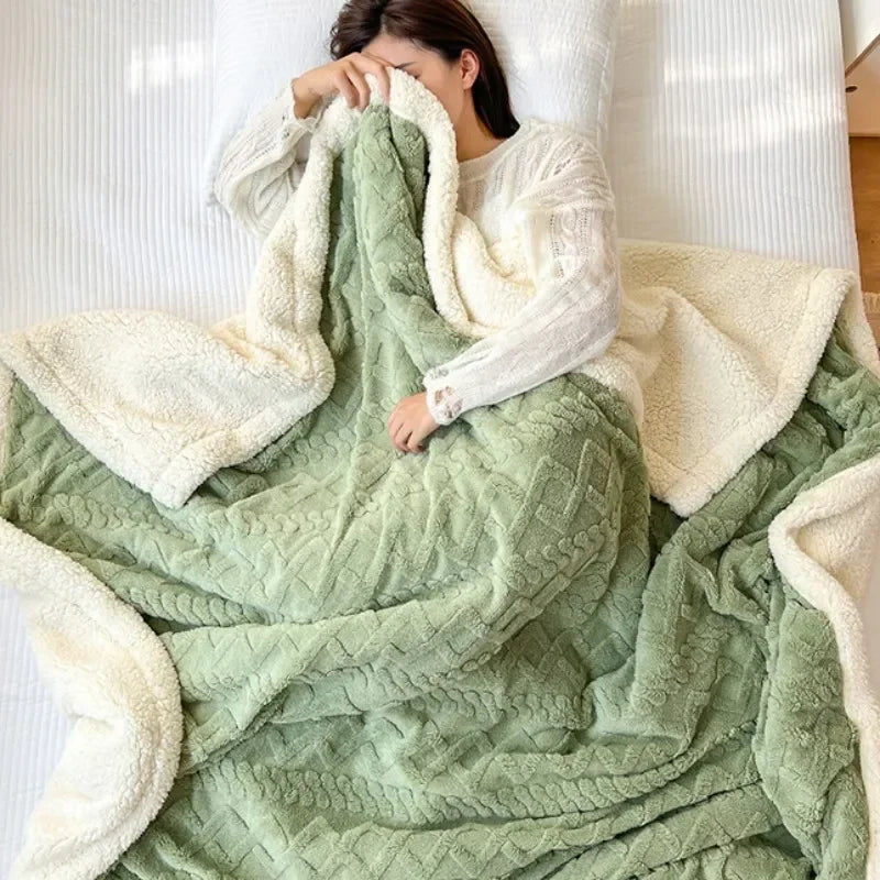 LINYA| Soft Woolen Throw Blanket