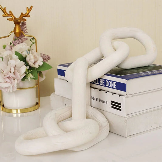 GENTLEE| Decorative Hand Carved 5-Link Wood Chain