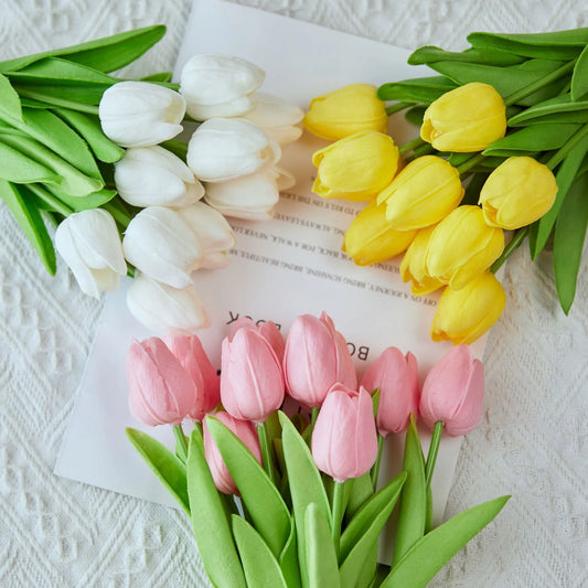 KORTIYA| 10PCS Artificial Tulip Flowers Bouquet