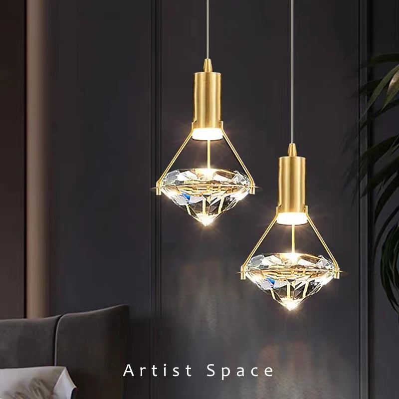 MKLB| Gold Copper Crystal Chandelier