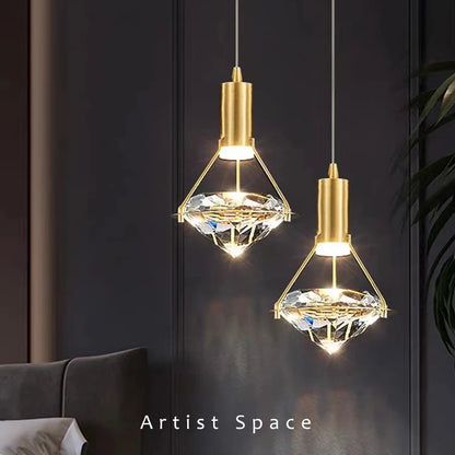 MKLB| Gold Copper Crystal Chandelier