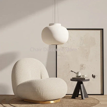 KADEIRA| Lambs Wool Wood Lounge Chair