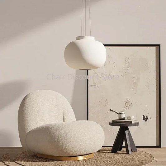KADEIRA| Lambs Wool Wood Lounge Chair