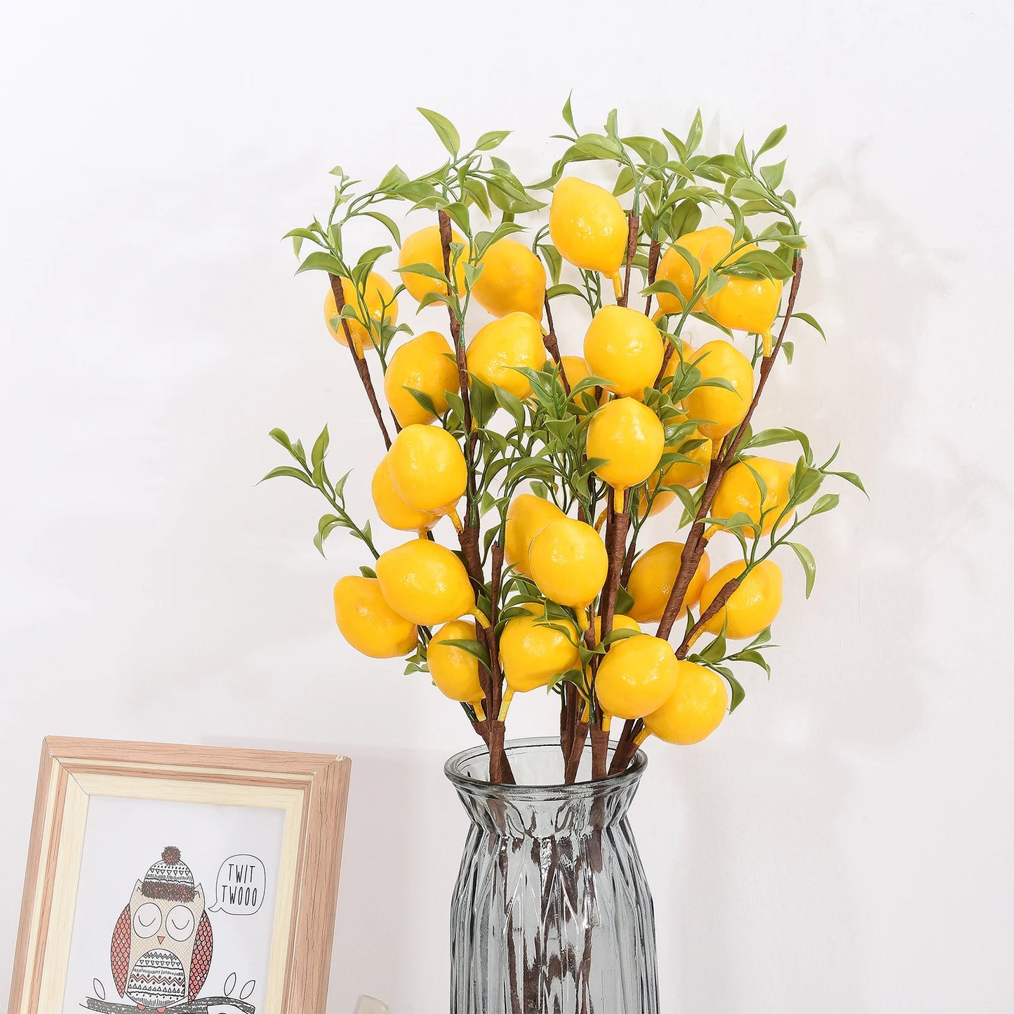 MURALD| 60cm Artificial Lemon Fruit Tree Branch