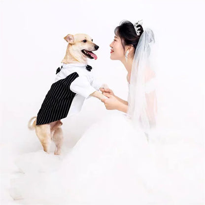 Pet Tuxedo Shirt with Bow Tie