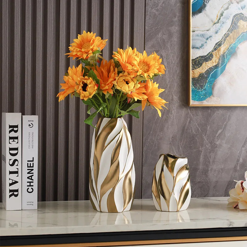 BYYOR| Gold Painted Ceramic vase