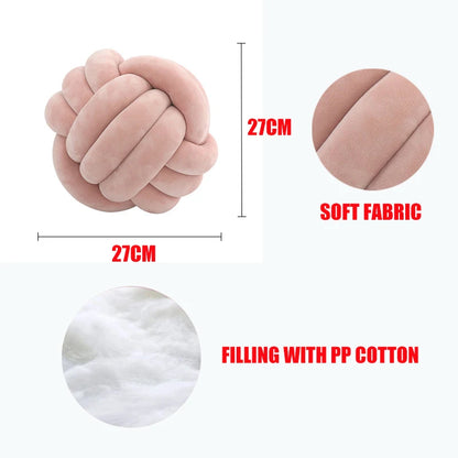 OILIVE|| Round Knotted Ball Throw Pillow