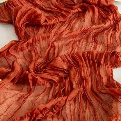 LUCTH| 1pc Polyester Crinkled Table Runner