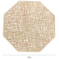 MALN| Round  Gold Metallic Placemats Set