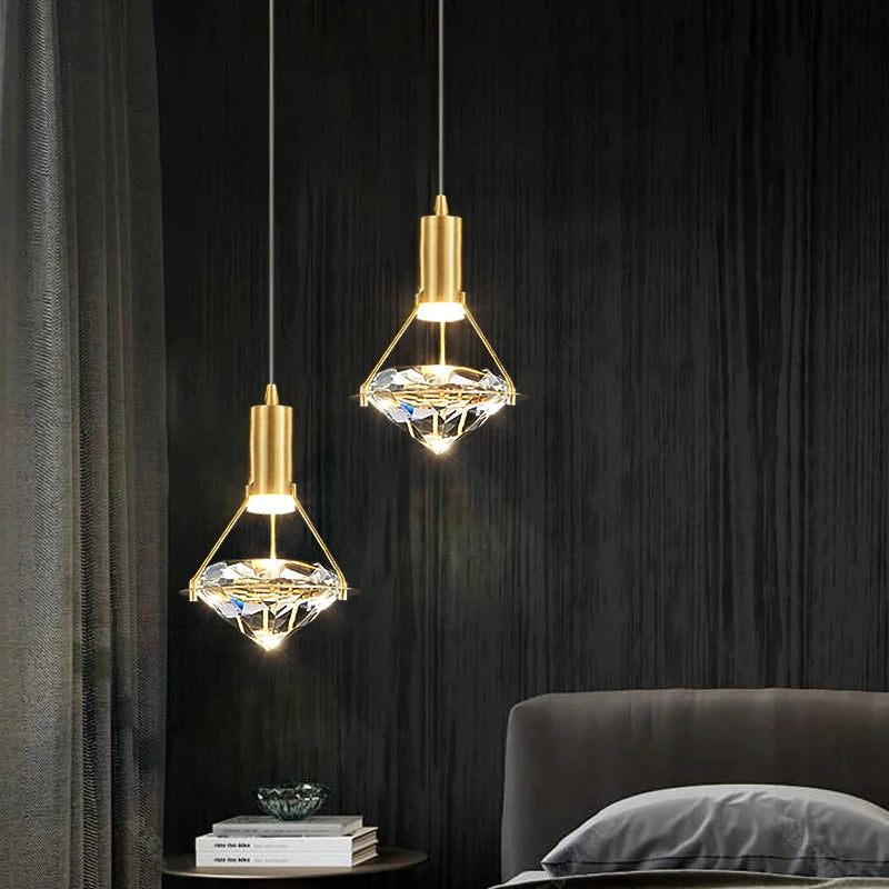 MKLB| Gold Copper Crystal Chandelier