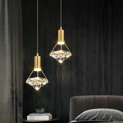 MKLB| Gold Copper Crystal Chandelier