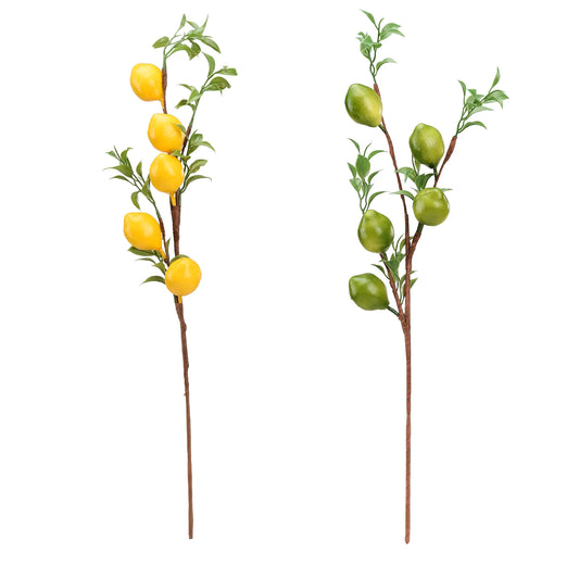 MURALD| 60cm Artificial Lemon Fruit Tree Branch