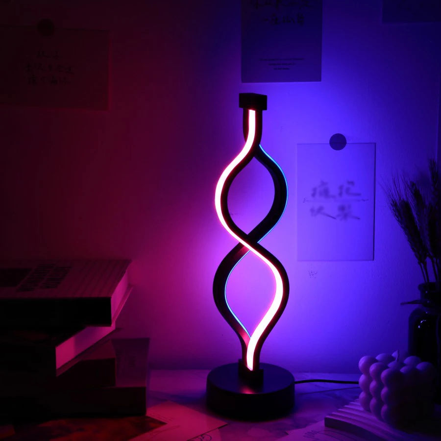 KARTER| Creative Twist Shape Purple LED Desk Lamp