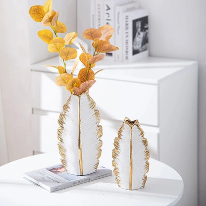 SPROYEN| 2Pcs Leaf Shaped Ceramic vase