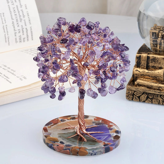COUPRI| Amethyst Decorative Crystals Stones Tree