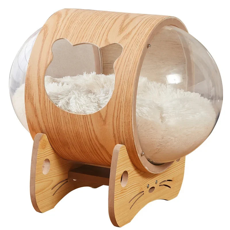 Transparent Space Capsule Cat Nest