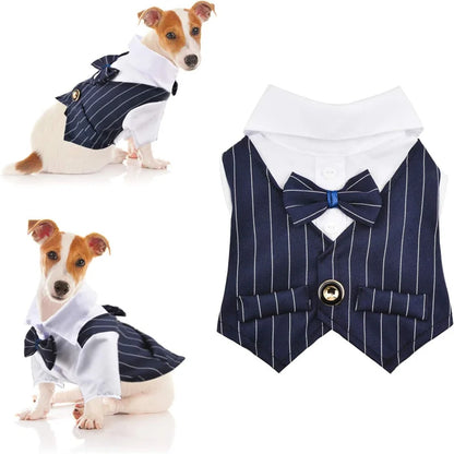 Pet Tuxedo Shirt with Bow Tie