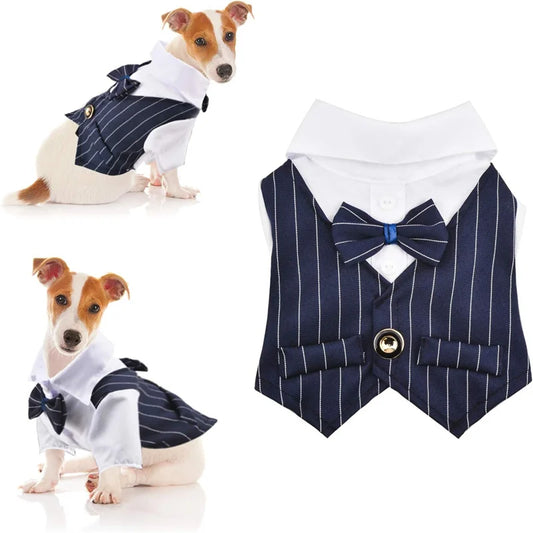 Pet Tuxedo Shirt with Bow Tie
