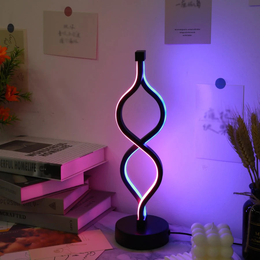 KARTER| Creative Twist Shape Purple LED Desk Lamp