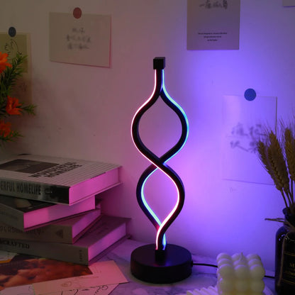 KARTER| Creative Twist Shape Purple LED Desk Lamp