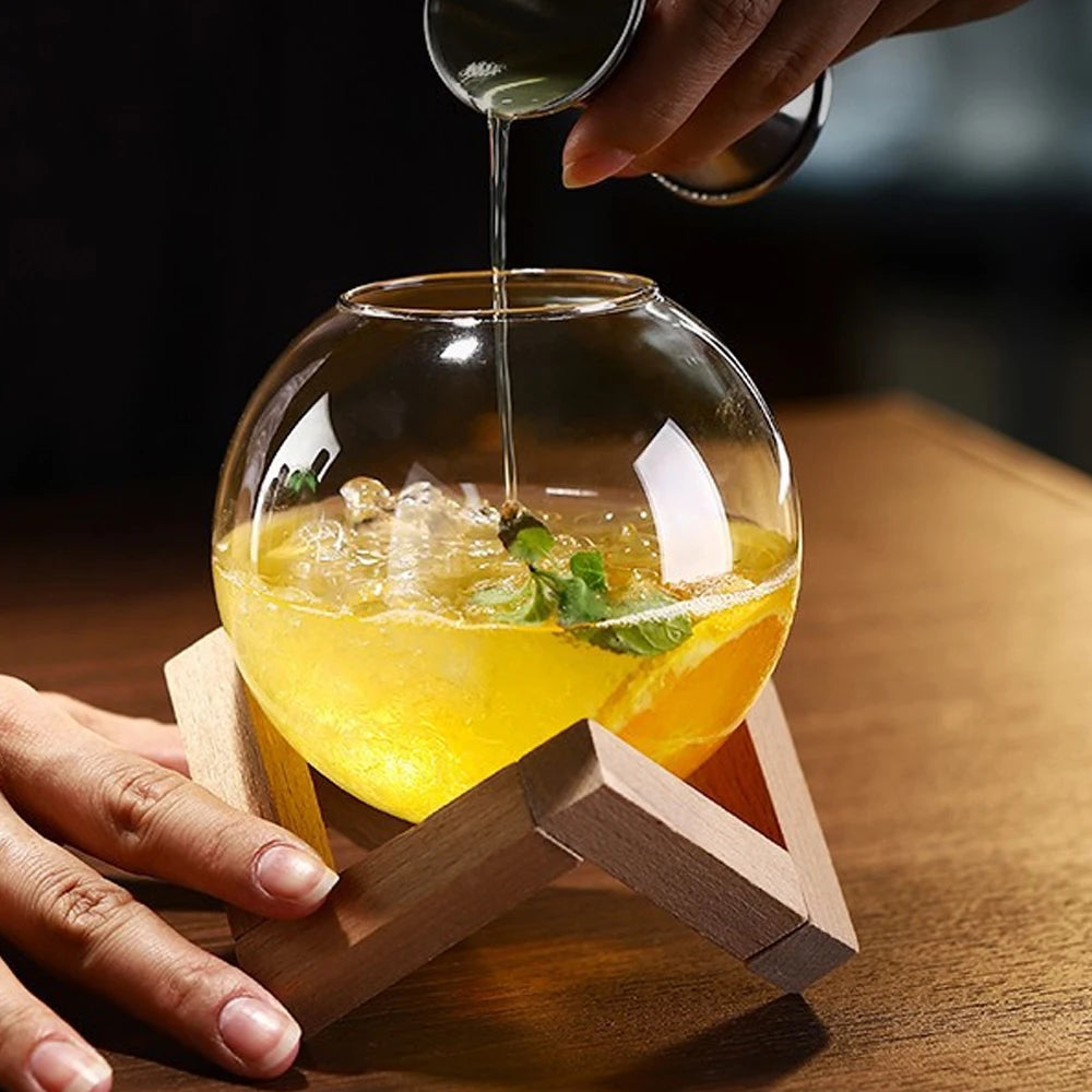 GOUCH| Cocktail Glass With Wood Stand