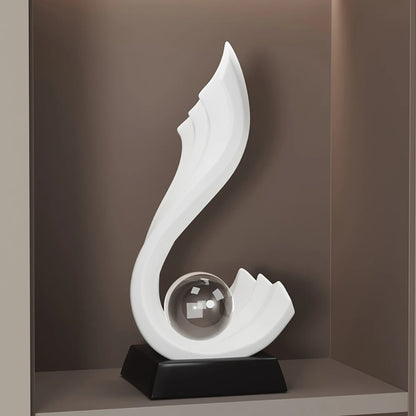 KARTER| Decorative Wave Statue with Crystal Ball